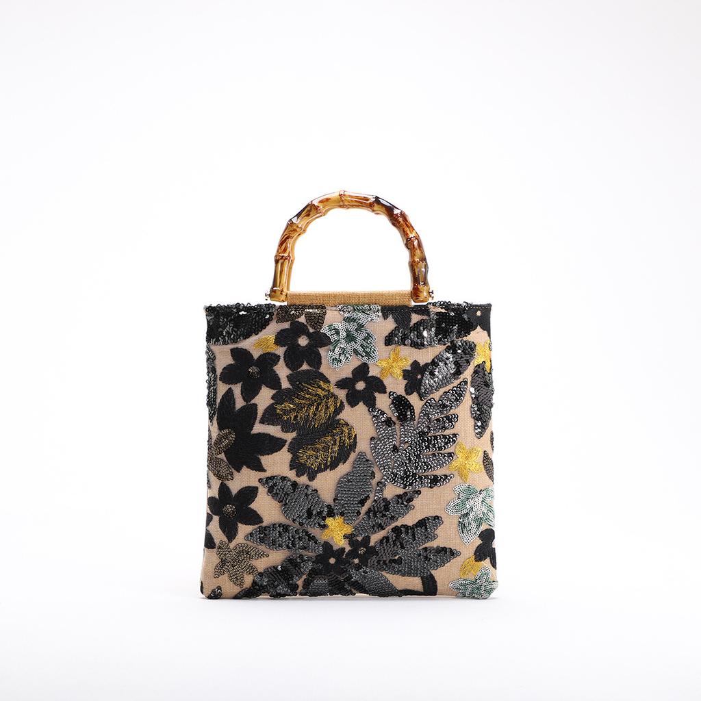 Женская тканая сумка-тоут с цветочной вышивкой, стильная пляжная наплечная сумка для женщин, незаменимая вещь для отпуска, сумка-тоут, сумка с верхней ручкой, клатч, вечерние кошельки