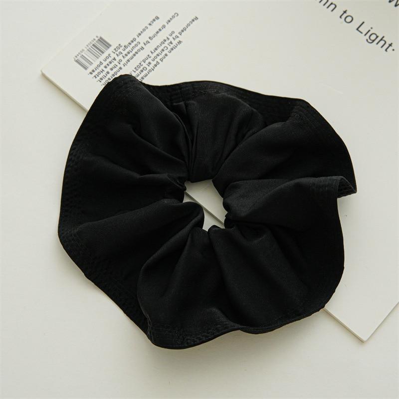 Oversized Solid Color Scrunchies Korean Satin Large Elastic Hairbands Hair Rings Rubber Band For Women Ponytail Hair Accessories