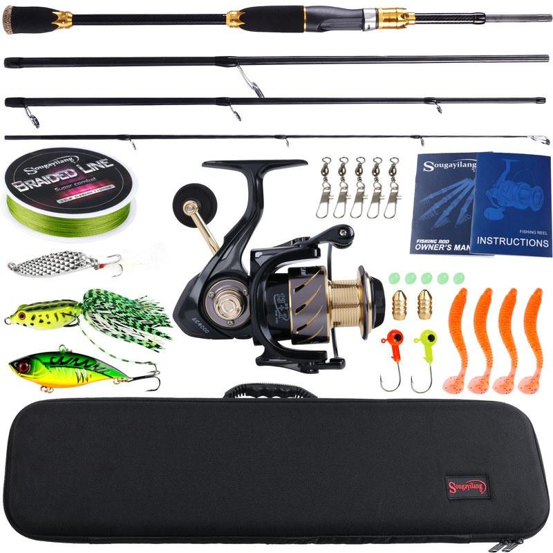 Fishing Rods Reels Combo Spinning Reel with Fishing Line Baits Accessories Lure Fishing Full Set