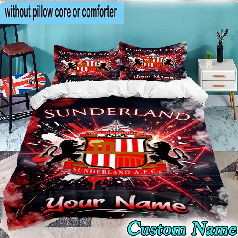 Custom Name Sunderland rest 3PCS Bedding Set For Bedroom Dormitory,Including 1pc Duvet Cover And 2pcs Pillowcases Large size Fan gift