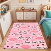 Pink Lips and Eyes Pattern Patterned carpet, suitable as a non slip play mat for the living room and bedroom sofa