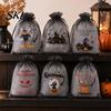 Gift Packaging Bag 12 Pcs Halloween Organza Candy Bag, Drawstring Treat Pouch with Pumpkin Ghost Bat Kids Pouches Print, Sheer Favor for Party Snacks,