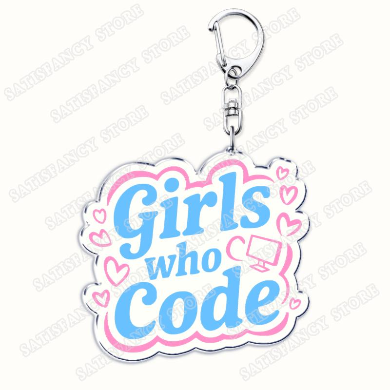 Funny Code Like A Girl Programmer Keychain for Accessories Programming Developer Computer Keyring Jewelry Fans Friends Gifts