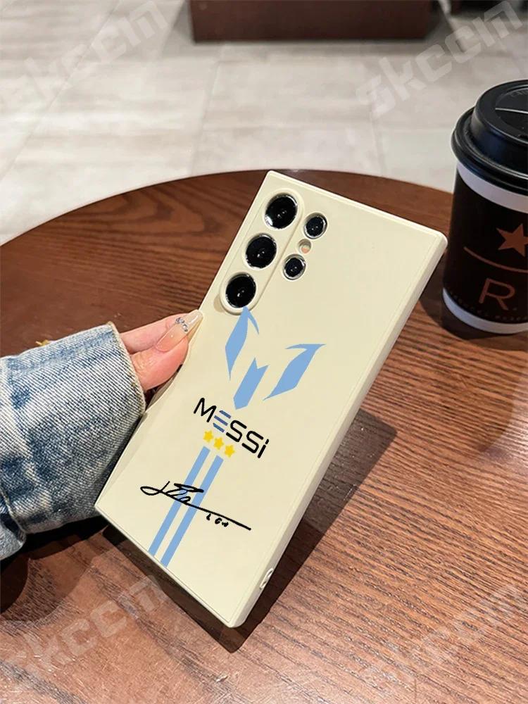 Футбольный чехол MESSi для Samsung Galaxy S23 Ultra S24 Plus S22 S20 FE A15 A35 A50 A51 A54 A55 A71 A72 A73