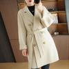 100% Wool Women Coat Autumn Wool Long Coat Handmade Pea Coat Winter Warm Wool Long Jacket Overcoat