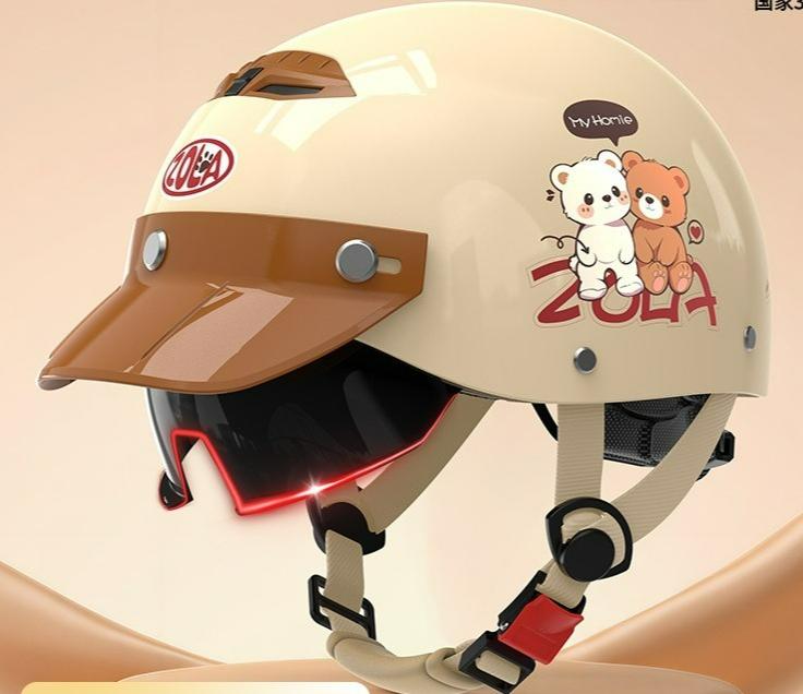 3C Certified Electric Vehicle Helmet Summer Cool Sunscreen Women's Ultra Light Battery Motorcycle Half Helmet