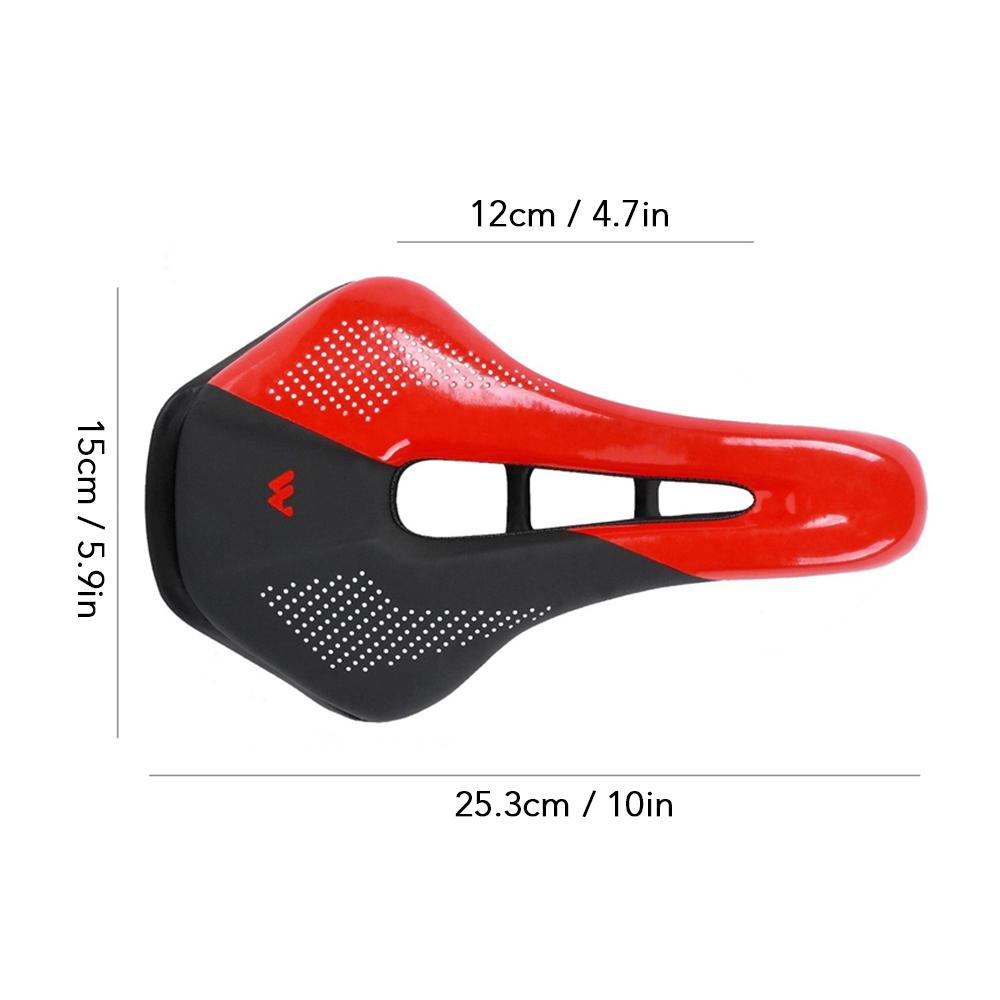 Bike Saddle Steel Rails Mountain Bicycle Seat Soft PU Leather Road MTB Bike Saddle Hollow Breathable Bike Saddle Bike Accessories Riding Equipment