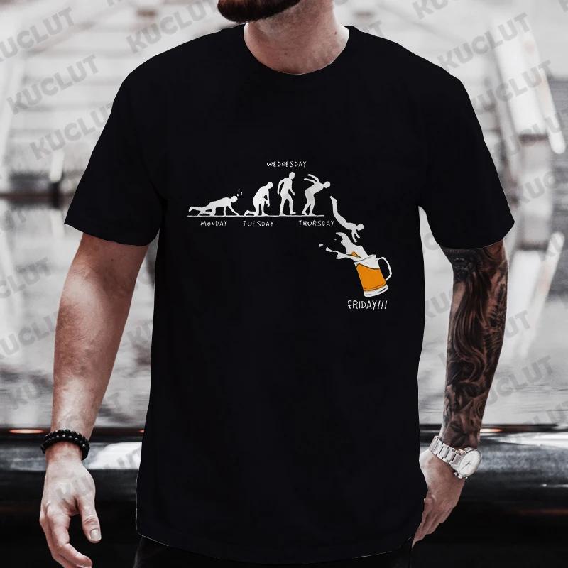 Мужские футболки Friday Beer Funny Graphic Y2k Tops Weekend Drinking Day Party Tees Plus Size Matching Shirts Outfit Streetwear