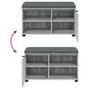 Hall Bench with Cushion and Shelf Grey Sonoma 80 x 38 x 46 cm