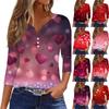 Женская модная повседневная футболка с круглым вырезом и рукавом три четверти с принтом, топ