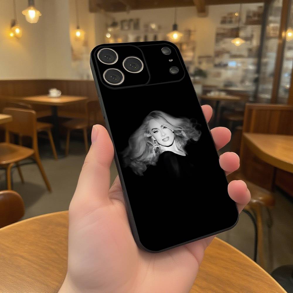 Чехол для телефона певицы А-Адель для iPhone 17,16,15,14,13,12,11,Pro,XS,Max,XR,Plus,E,SE4,Mini Черный Мягкий Чехол