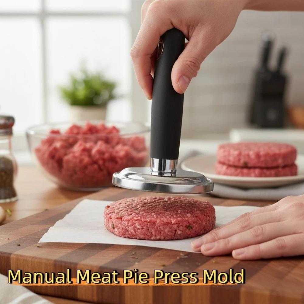 Кухонный Помощник Нержавеющая Сталь Ручная Пресс-Форма для Мясных Пирогов Антипригарная Круглая Отбивка для Мяса Прочная Подвесная Форма для Котлет Готовка