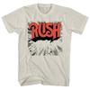 Rush Starburst Logo Unisex T-shirt Licensed Rock N Roll Classic Concert Tee Cream