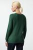 Women's Elegance Style Sweater Emerald Green Soft Textured Hair Braided Seamless Knitwear Sweater