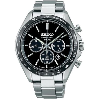 SBPY167 (SEIKO SELECTION S Series Solar Chronograph Metal Band Mens) Круглые часы, серебро