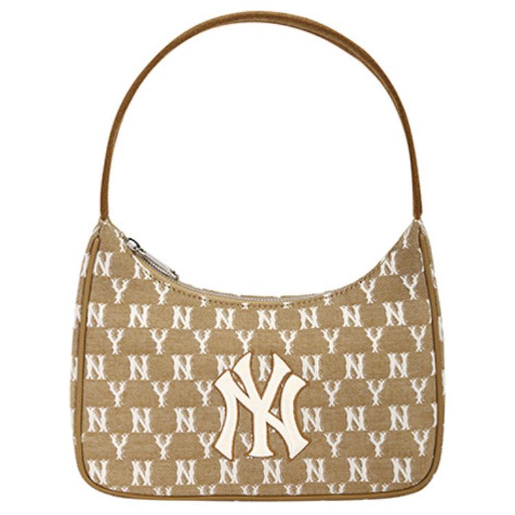 MLB Серия Monogram New York Yankees Винтажный принт по всей поверхности NY Полиэстер Сумка подмышку Сумка для маджонга Сумка-тоут Обычные женские сумки 32BG33111-50B