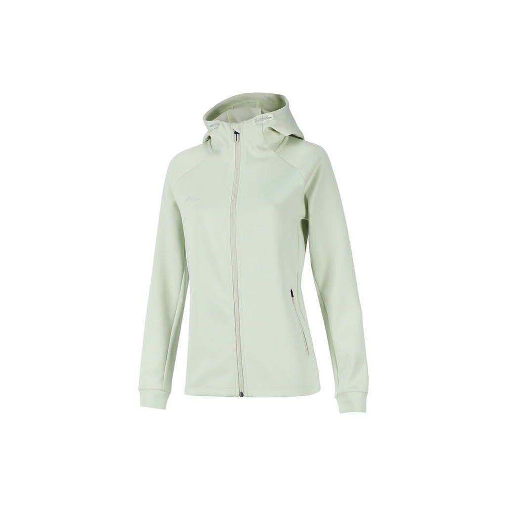 Li Ning однотонная куртка с капюшоном и молнией, женская, длинный рукав, цвет Аква-Белый AWDSF16-3