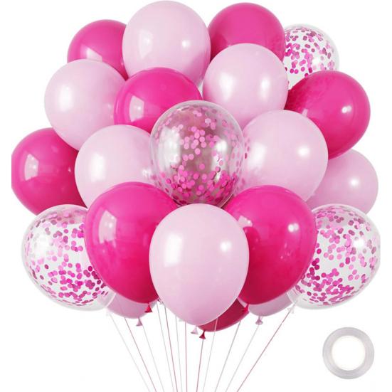 30 Pcs 12inch Metallic Balloons Chrome Latex Balloon with Ribbon for Wedding Bridal Birthday Baby Shower Decoration