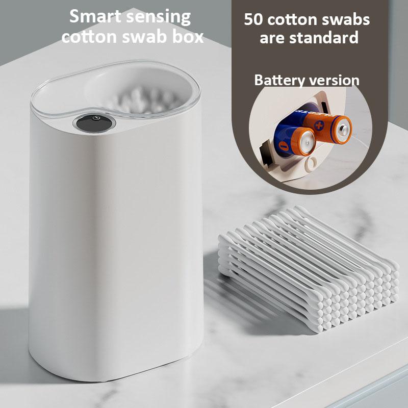 Индукционная коробка для ватных палочек Автоматический диспенсер Контейнер для ватных палочек Пылезащитная крышка Органайзер для макияжа для ванной комнаты Домашнее хранение