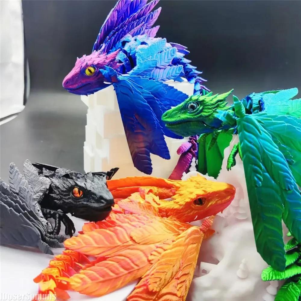 3D Печать Модель Археоптерикса Летающий Дракон Подвижный Многосуставной Декор Игрушка для Детей Декор Фигурки для Мальчиков Мужчины Женщины Подарок