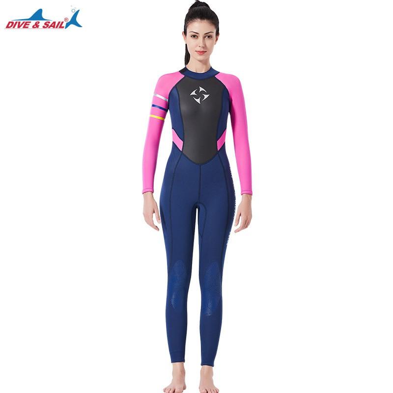 Womens 3mm Full Wetsuit Long Sleeve Thermal Dive Suit Surfing Snorkeling Cold Water Swimming