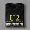 Унисекс винтажная футболка с принтом группы U2 90-х Хлопковая одежда Забавная футболка с коротким рукавом и круглым вырезом Подарок Футболка