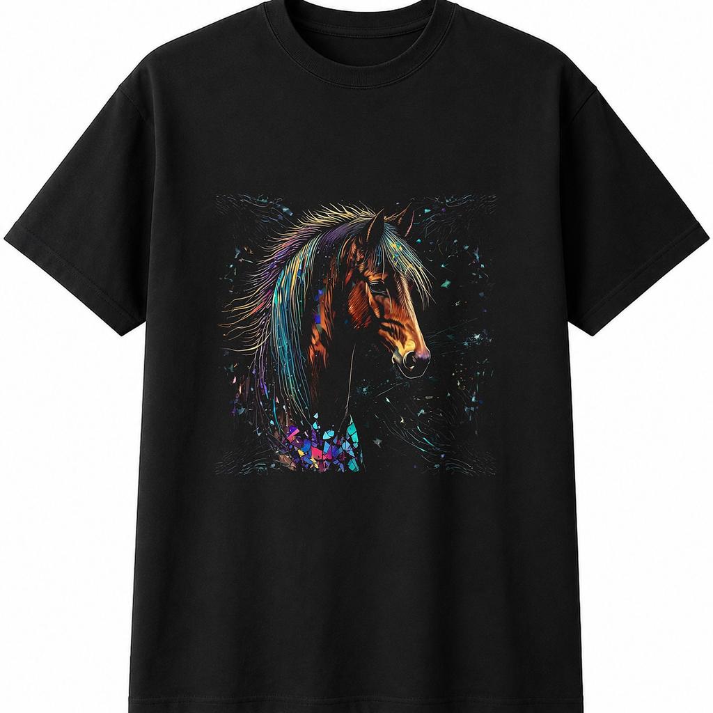 Colourful Exmoor Pony Horse Lover Mens Womens T-Shirt Unisex Novelty Gift Tee