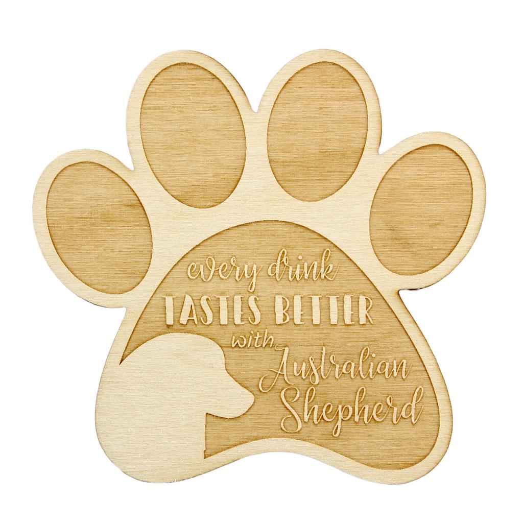 Australian Shepherd – Mug coaster, engraved coaster with dog | Art-Dog