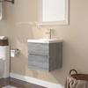 VidaXL Vanity Unit with Integrated Basin Under-Sink Cabinet Bathroom Storage Unit Home Sonoma Grey Wood 3152859