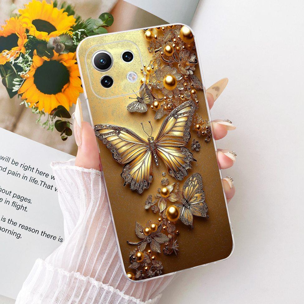 Clear Casing For Xiaomi Mi 11 Lite 4G Cover For Xiaomi Mi 11 Lite 5G Case Cute Cat Fashion Butterfly Funny Painted