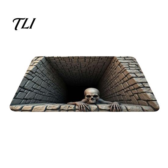Soft Rectangular Living Room Carpets 3D Illusion Entrance Rug, Absorbent Non-Slip Floor Mat, Realistic Animal Non Slip Mats for Entryway