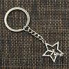 Fashion 30mm Key Ring Metal Key Chain Keychain Jewelry Antique Bronze Silver Color Plated Angel Star 30x24mm Pendant