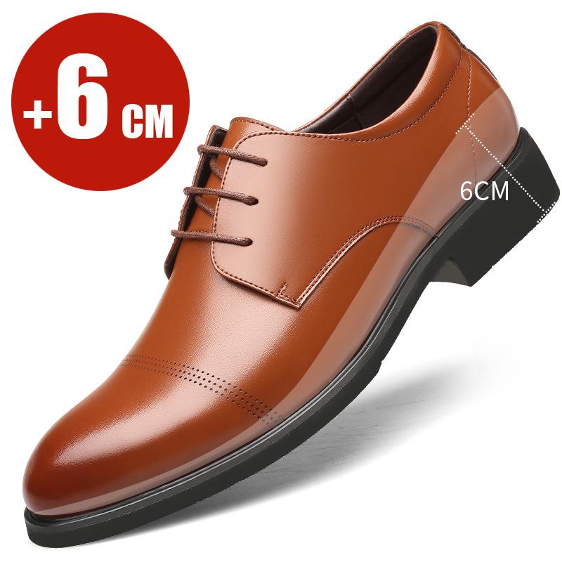 2025 Официальная обувь, увеличивающая рост, для мужчин, высота подъема 6 см, невидимая стелька для мужчин, увеличивающая рост, оксфорды для бизнеса