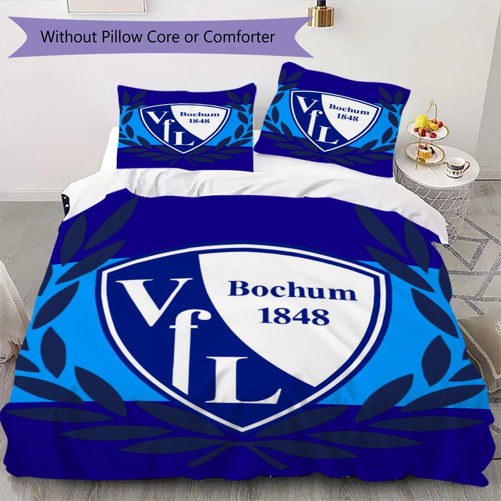VfL Bochum 1848 Pattern Bedding uilt Set uilt Cover Pillowcase Home Decoration Birthday Gift (1 * duvet cover + 2 * pillowcase  without core)99