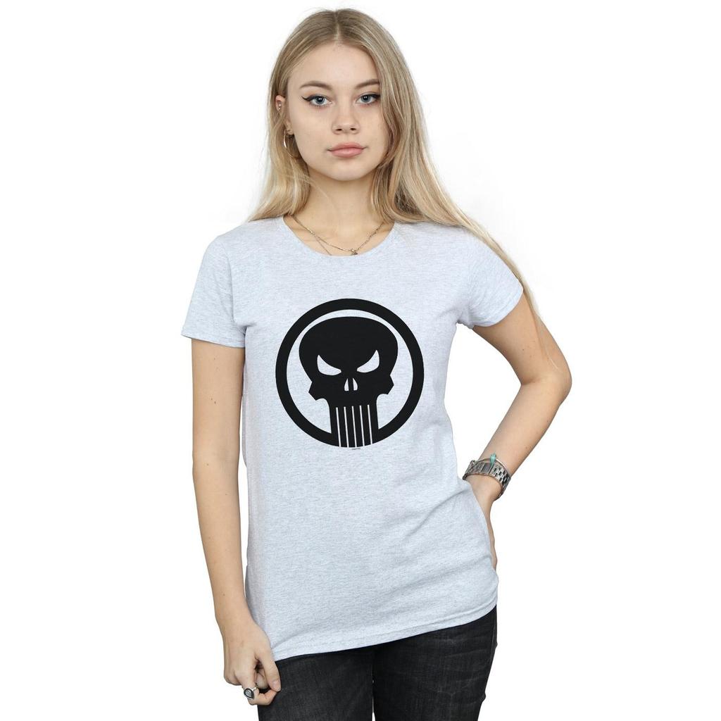 Marvel Womens/Ladies The Punisher Skull Circle Cotton T-Shirt