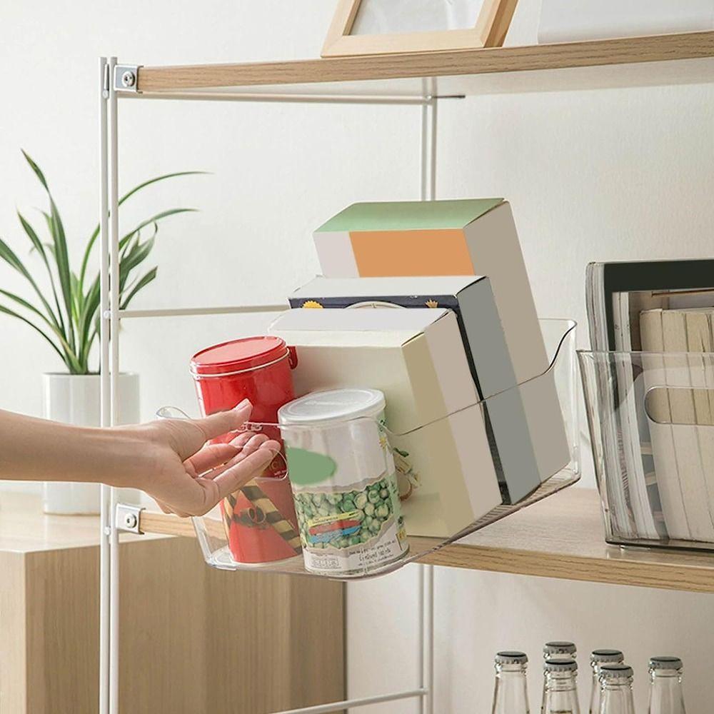 Plastic Fridge Storage Box Handles Storage Bins Convenient Closet Organizer Toy