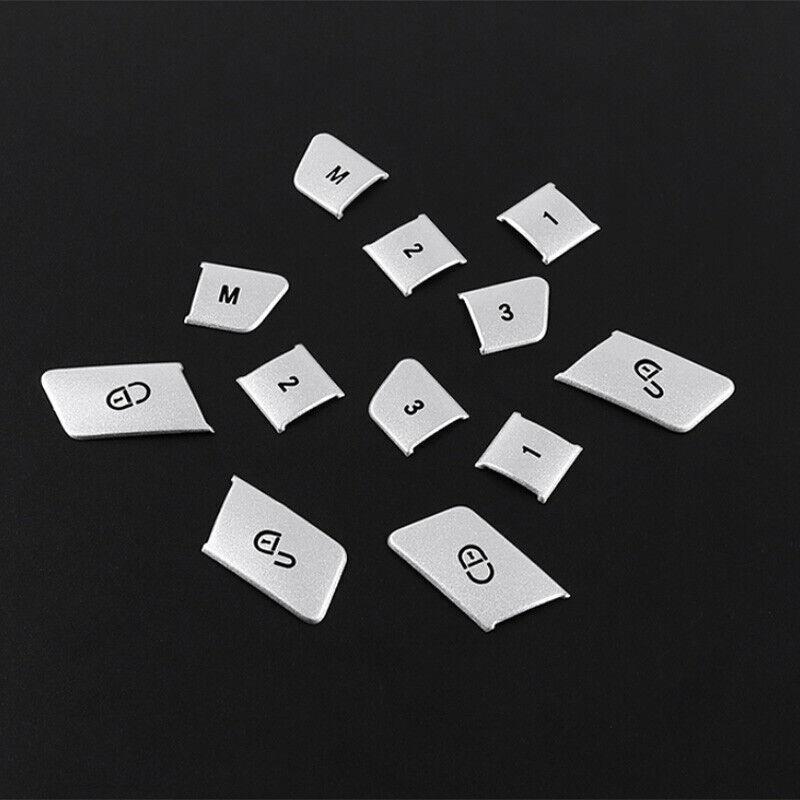 Seat Memory Button Switch Sticker For Mercedes-Benz GLK 2009-15 Silver Aluminum