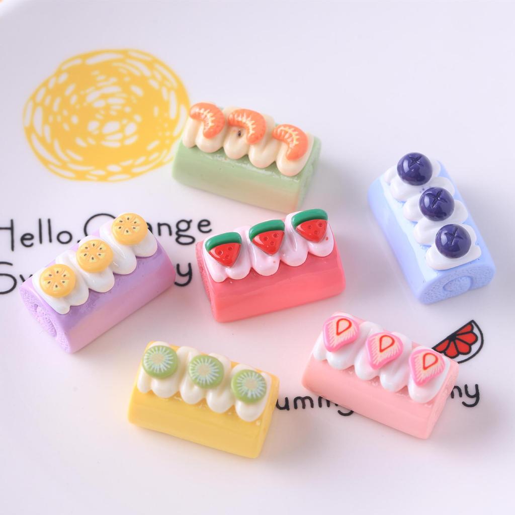 DIY Cream Glue Keychain Pendant: Handmade Resin Cake Roll Simulation Accessory