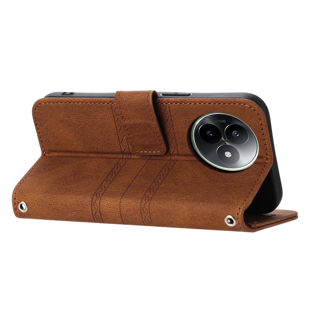 For Xiaomi Redmi K80 Ultra 5G Case Wallet Skin-Touch Leather Imprinted Phone Cover with Wrist Strap