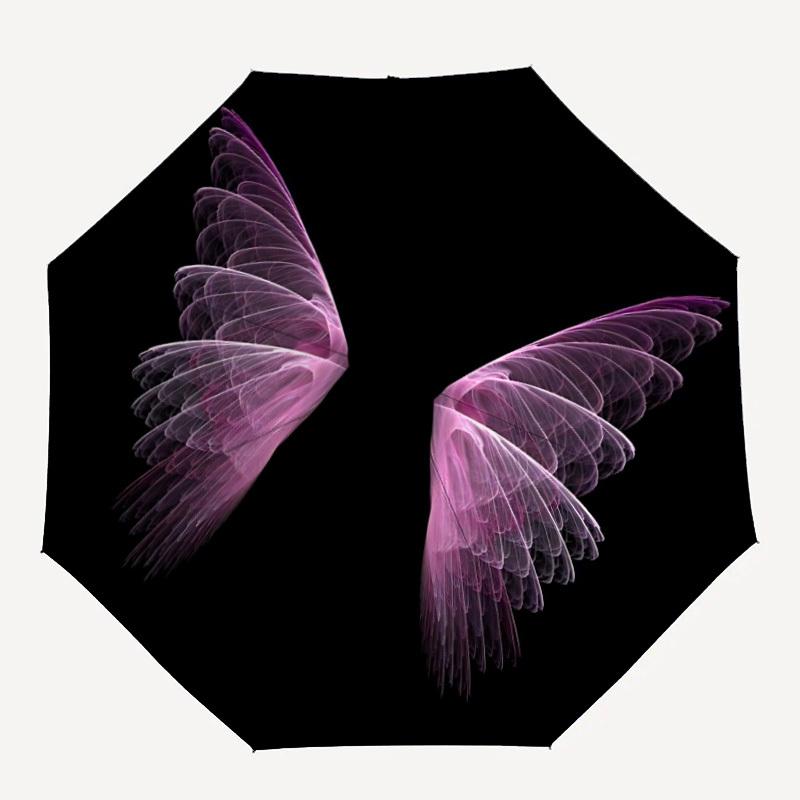 1pc Wings, Pink Folding Umbrella | Elegant Design, Fashionable Accessory, Durable Construction, Sturdy Ribs yy251107047