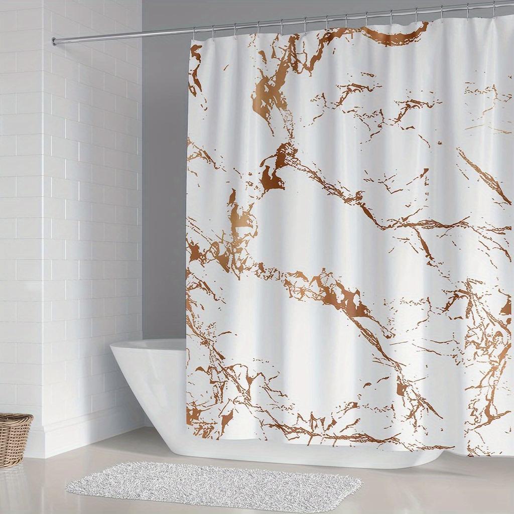 1/4 шт. Белый мраморный водонепроницаемый комплект занавесок для душа, декоративный набор для ванной комнаты, нескользящий коврик для унитаза, коврик для ванной и 12 крючков