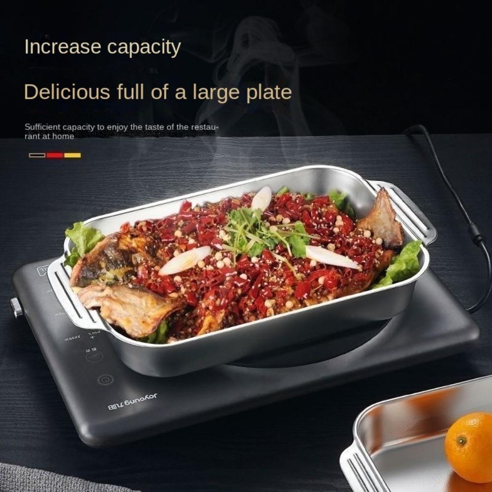 Сковорода для жарки рыбы из нержавеющей стали, большая вместимость, для духовки, для барбекю, жаровня, для жарки говядины, морепродуктов