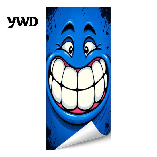 Cute Big Eye Trash Can Faces Funny Cartoon Sticker, Expression Decorative Removable PVC Stickers for Recycling Bins Adhesive Label, Waterproof