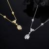 Cross-border European American S925 Sterling Silver O-chain Moissanite Oval Tassel Pendant Necklaceelegant Women's Jewelry