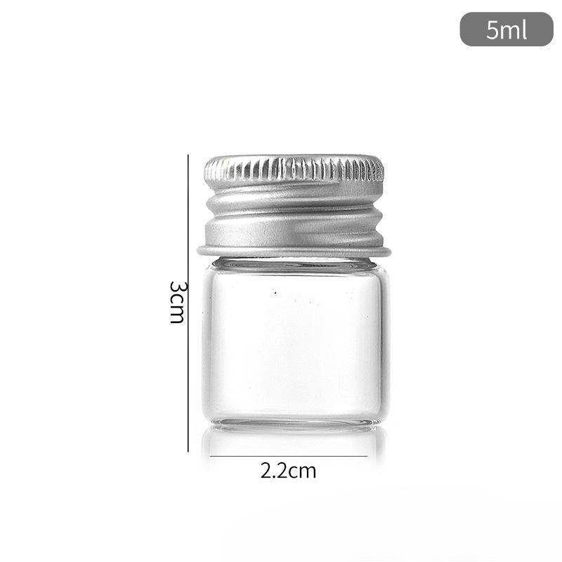Мини-стеклянные бутылочки с алюминиевой крышкой Банки для специй Порошка Хранения украшений Бутылочки для поделок Вечеринок Подарки Контейнеры для декора