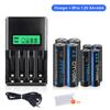 Cityork 1.2V AA Rechargeable Battery +1.2V AAA Rechargeable Batteries+LCD USB Battery Charger For 1.2V AA AAA Nimh NI-MH Battery