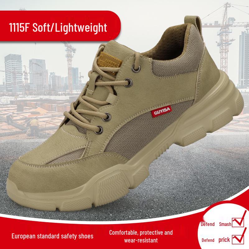 Мужская легкая дышащая защитная рабочая обувь — устойчивая к ударам и проколам