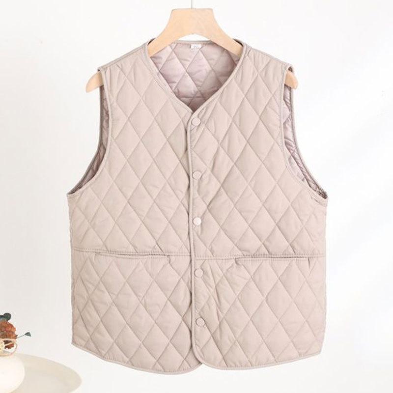 Down Cotton Vest Women's Inner Wear Autumn and Winter New Slim-fit Bottom Inner Wear Vest Medium Thin Warm Vest Vest