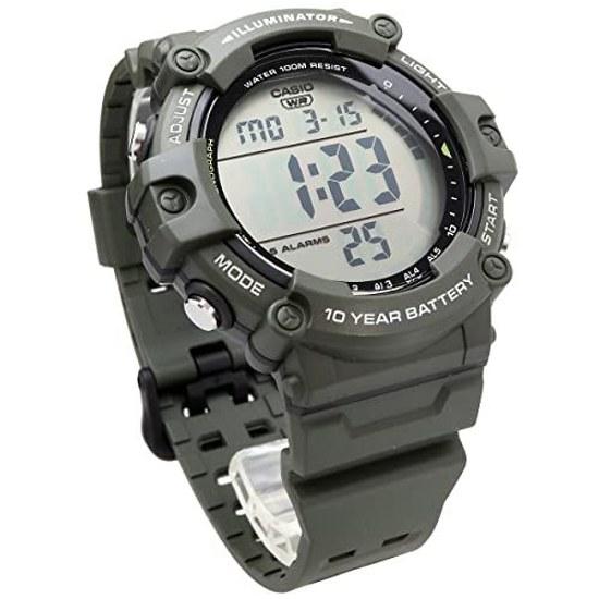 CASIO Стандартные цифровые наручные часы AE-1500WHX-3AV Длинный ремешок Мужские Дешевые Chipukashi Военно-зеленый Зарубежная модель
