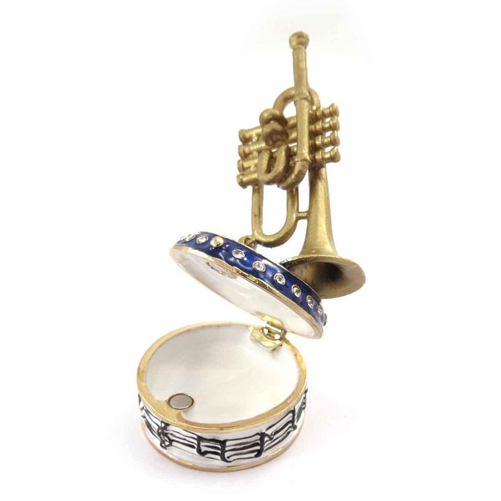 Les Trésors De Lily [J7385] - Золотисто-синяя шкатулка для драгоценностей «Труба».